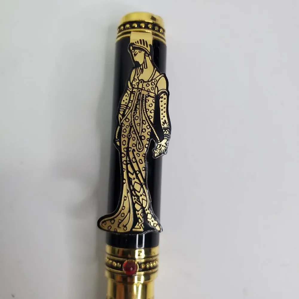 Franklin Mint House Of Erte Cabochon Leopard Fountain Pen - Picture 4 of 10